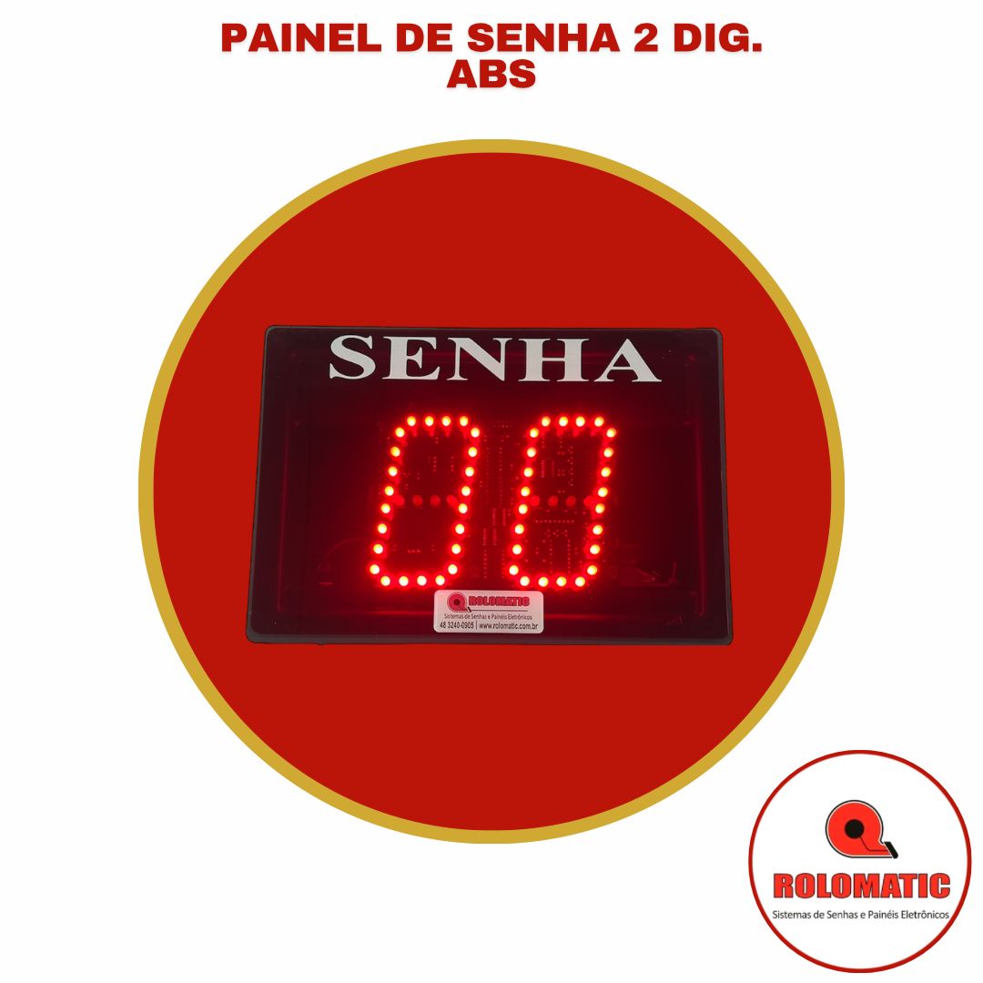 Painel Eletrônico Senha 2 dígitos 4″